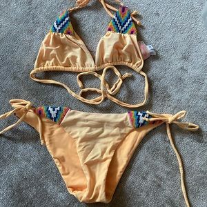 MARA HOFFMAN orange beaded bikini